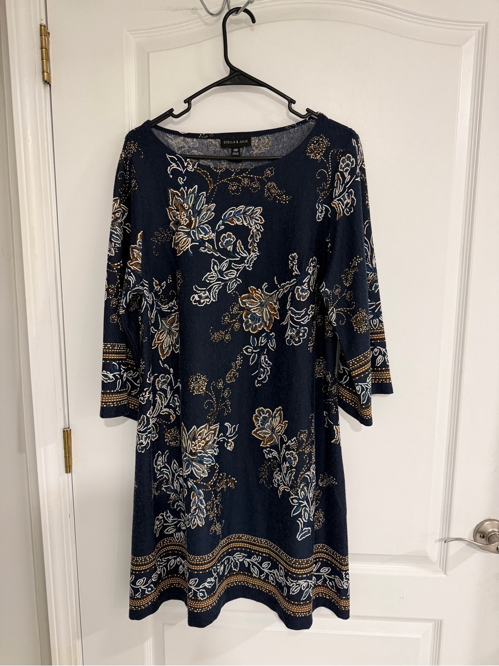 Dark Blue Floral Dress